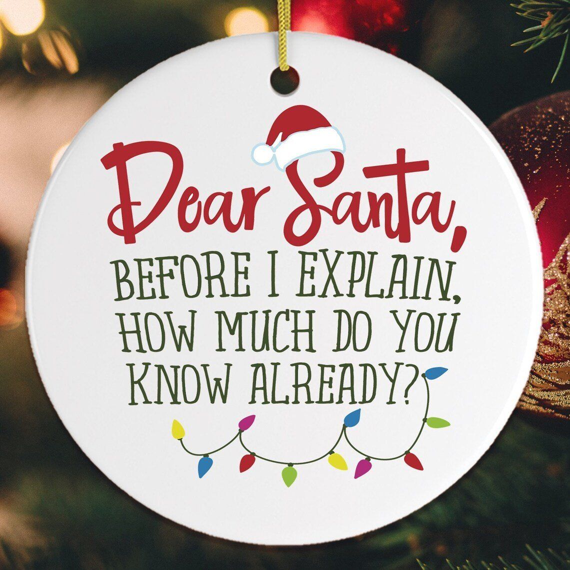 christmas decor quotes funny Funny Dear Santa Quote Christmas Ornament Star / 5 Packs Dear santa