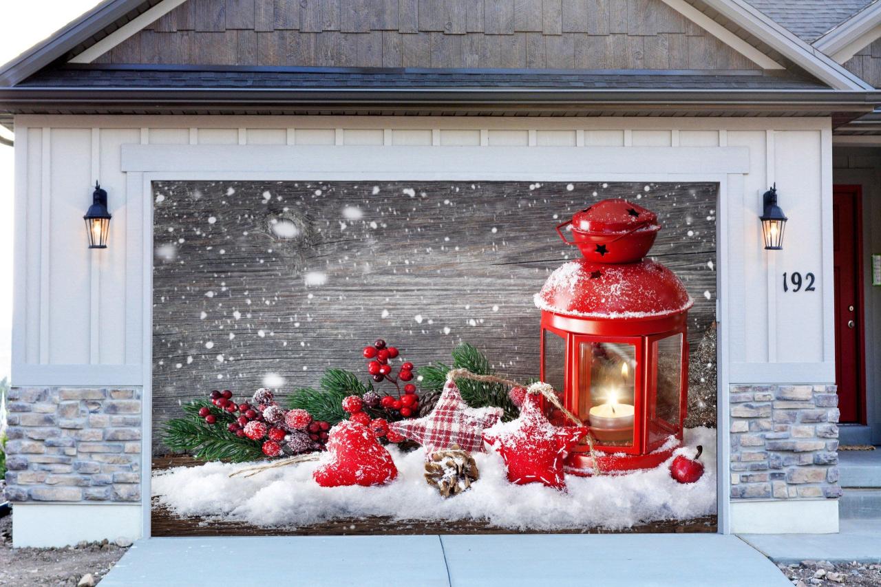 christmas decorations outdoor garage 3d Garage Door Covers Christmas Tree Decorations Outdoor