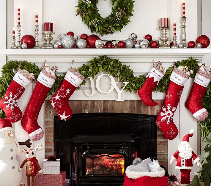 christmas decor no fireplace pb stockings love!! Christmas mantel decorations, Christmas