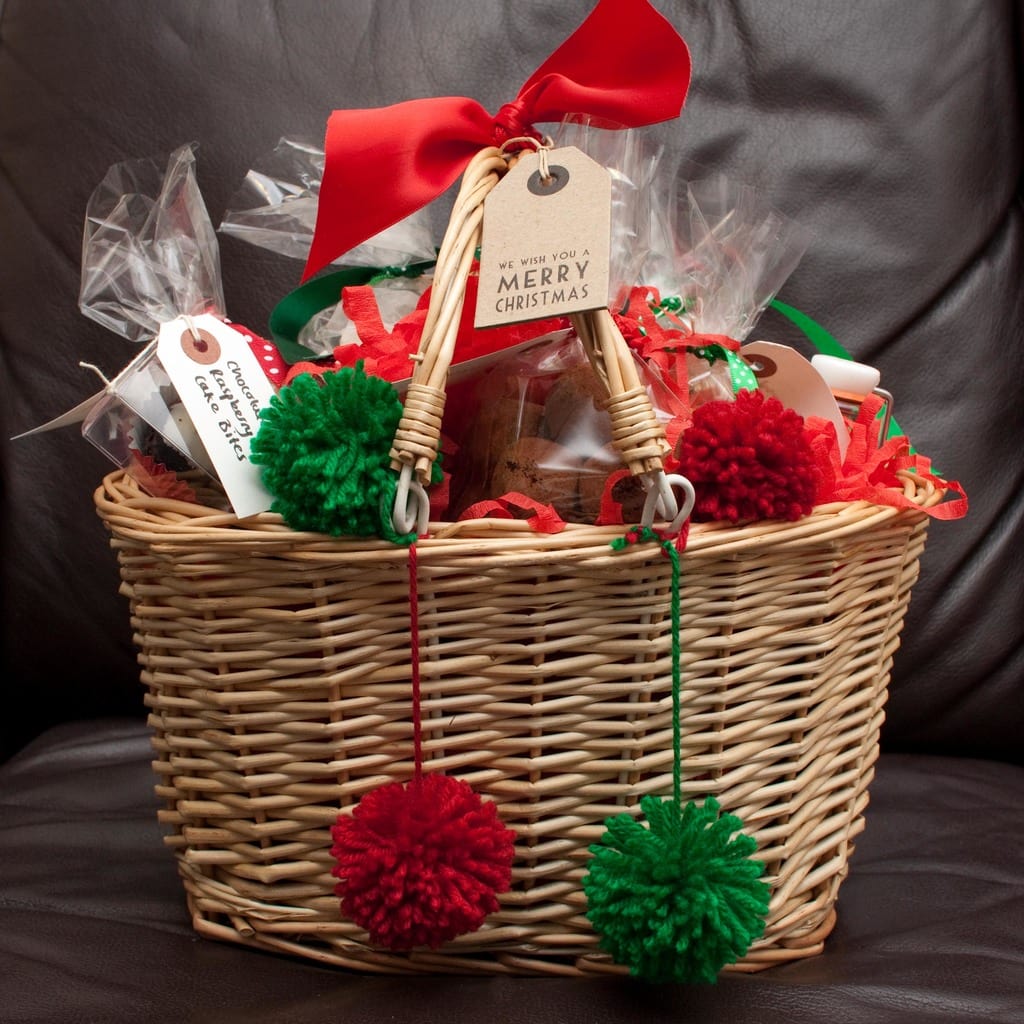 christmas decor gift basket 3 DIY Holiday Gift Baskets for Everyone You Love College Fashion