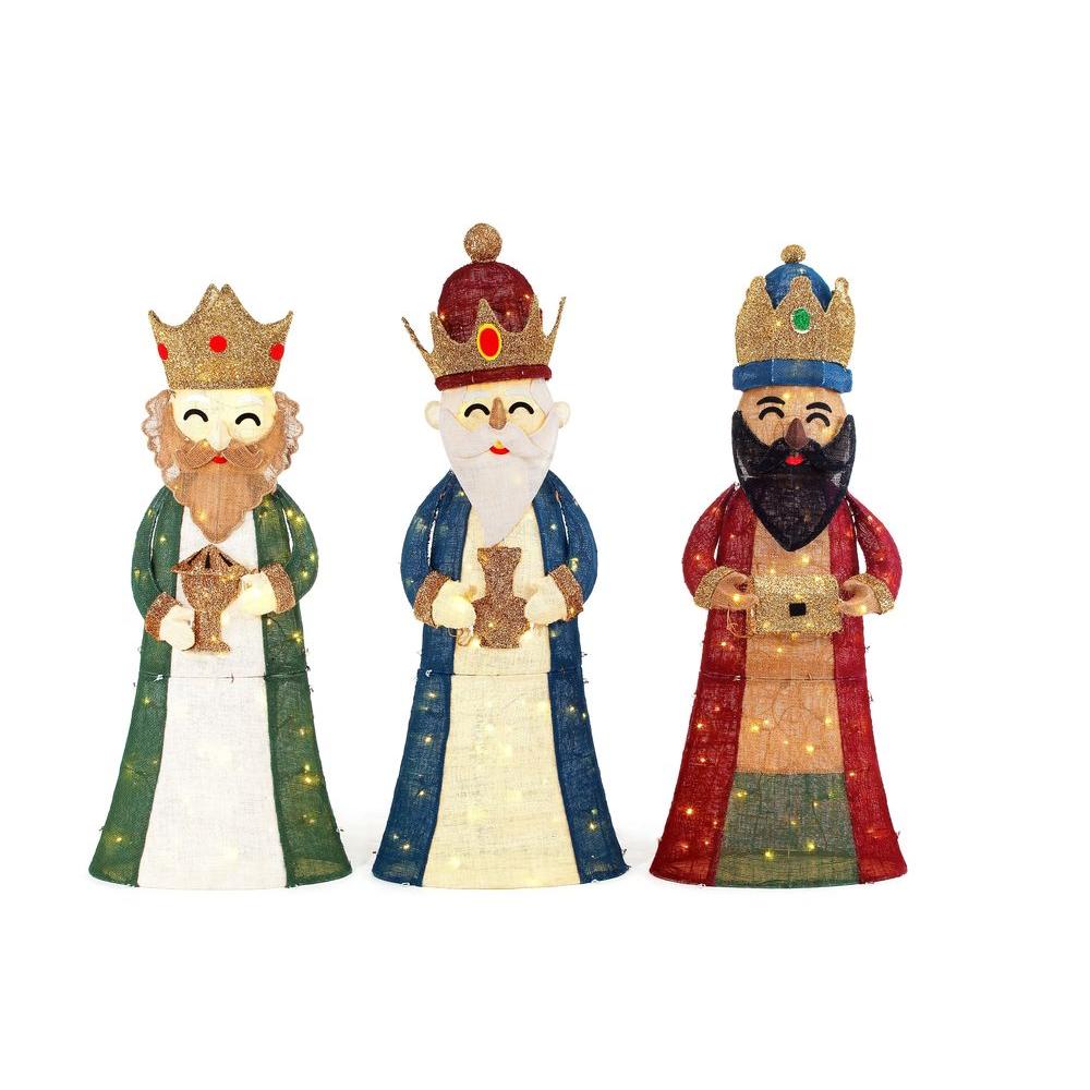 3 wise men christmas decor 52" Three Wise Men Christmas Sculpture 240 LED Lights Holiday Season