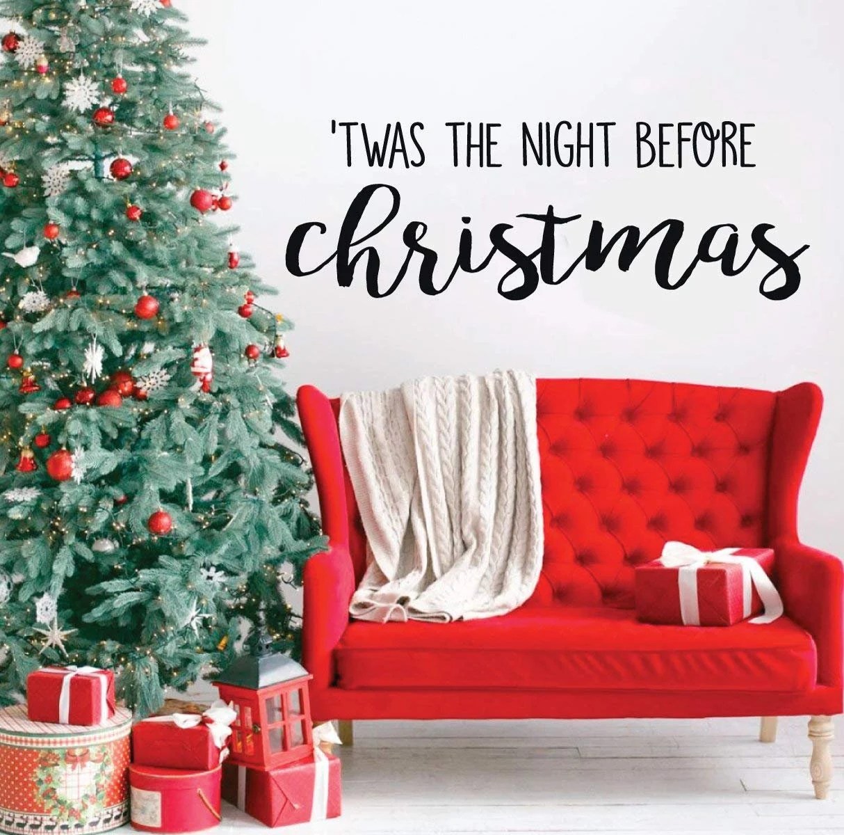 twas the night before christmas wall decor Christmas Wall Decal 'twas the Night Before Christmas Santa Claus Vinyl