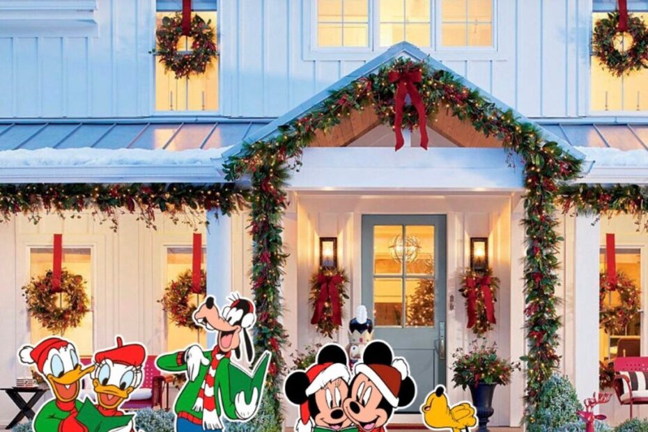 mickey christmas outdoor decor Mickey Merry Christmas Garden Decor/ Christmas Decoration Fab Etsy