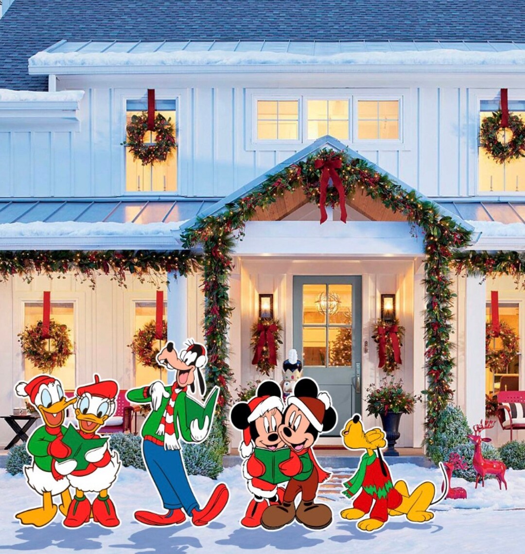 mickey christmas outdoor decor Mickey Merry Christmas Garden Decor/ Christmas Decoration Fab Etsy