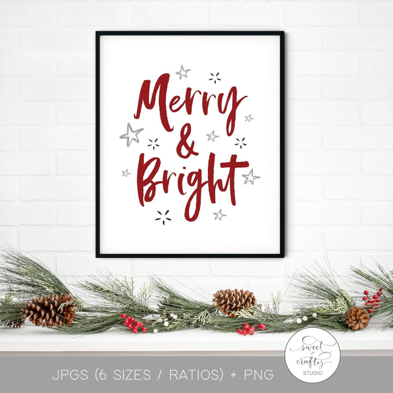 merry & bright christmas decor Merry & Bright Printable, Christmas Decor, Christmas Printable Sign