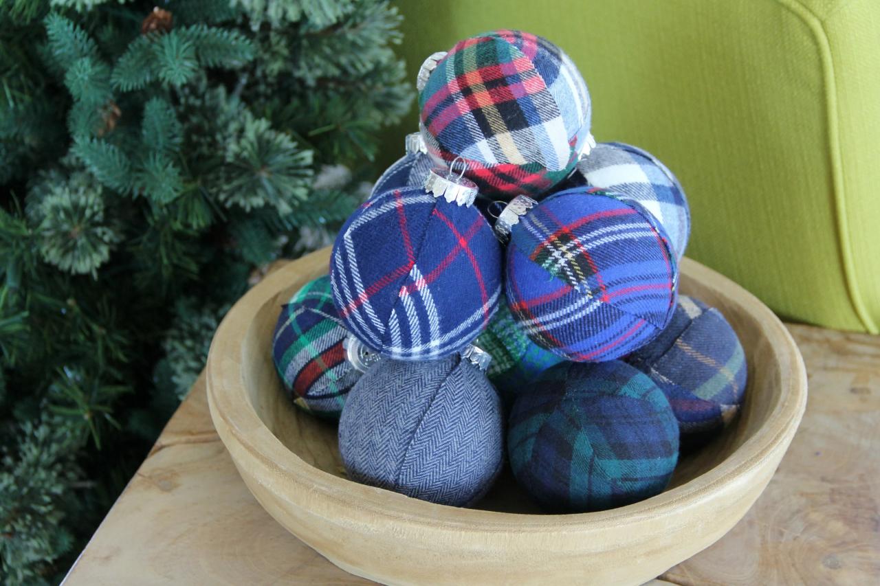 blue plaid christmas decor Blue Plaid Christmas Ornaments. Set. Modern Christmas Decor Etsy