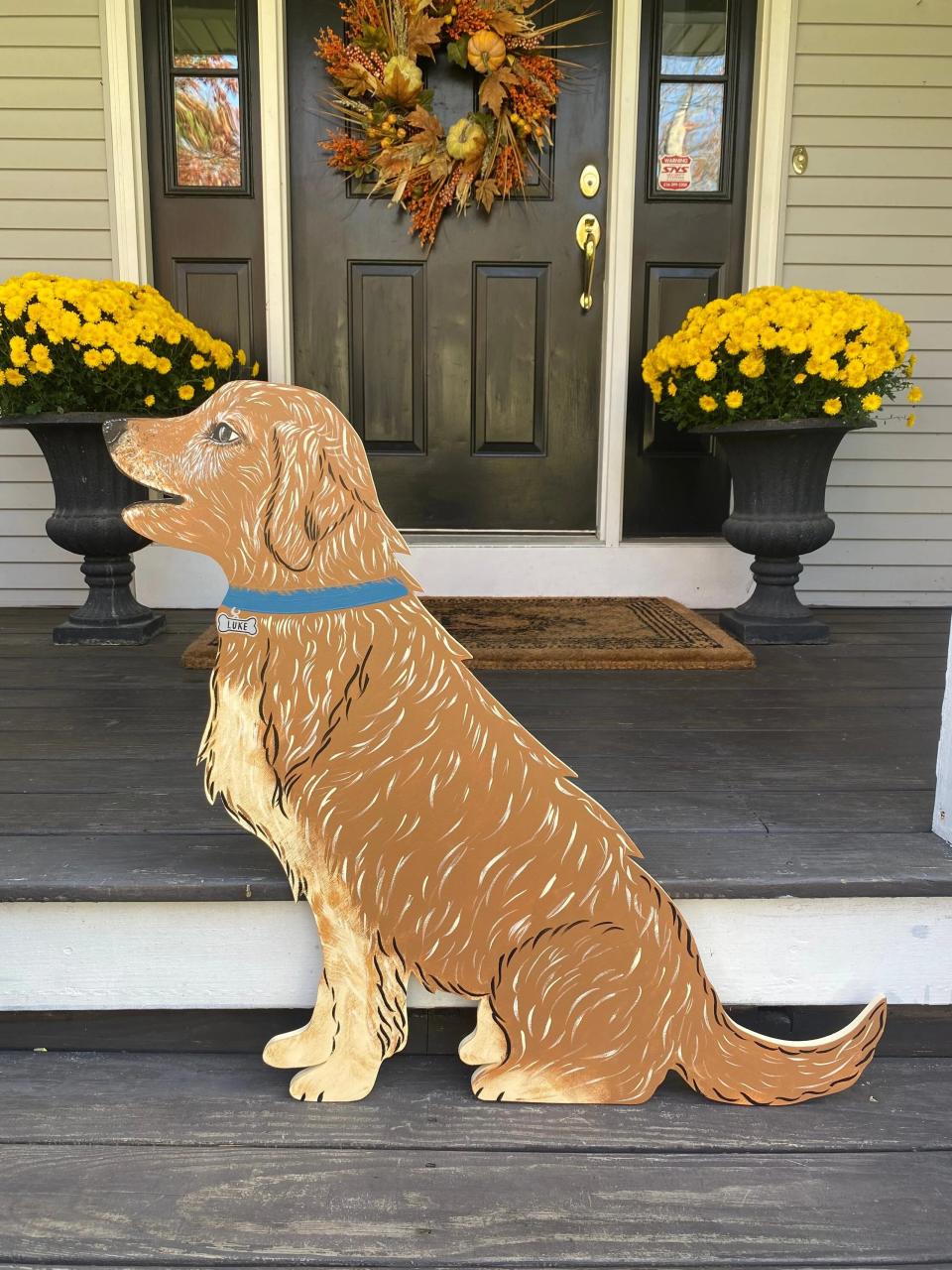 golden retriever christmas decor outdoor home depot Golden Retriever Dog Christmas Outdoor Wood Lawn Decoration Etsy