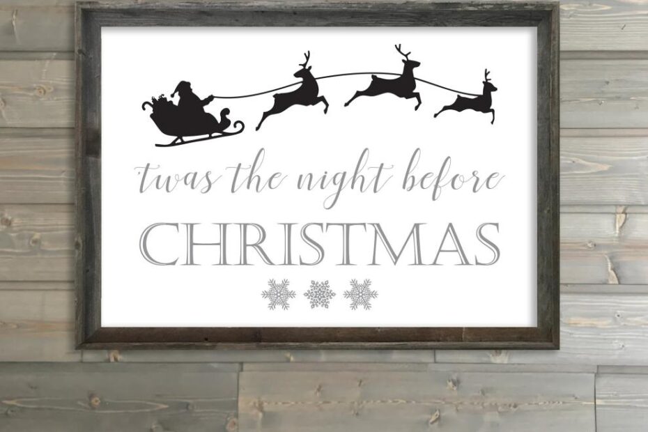 twas the night before christmas wall decor Twas the night before christmas flat canvas wall art Etsy