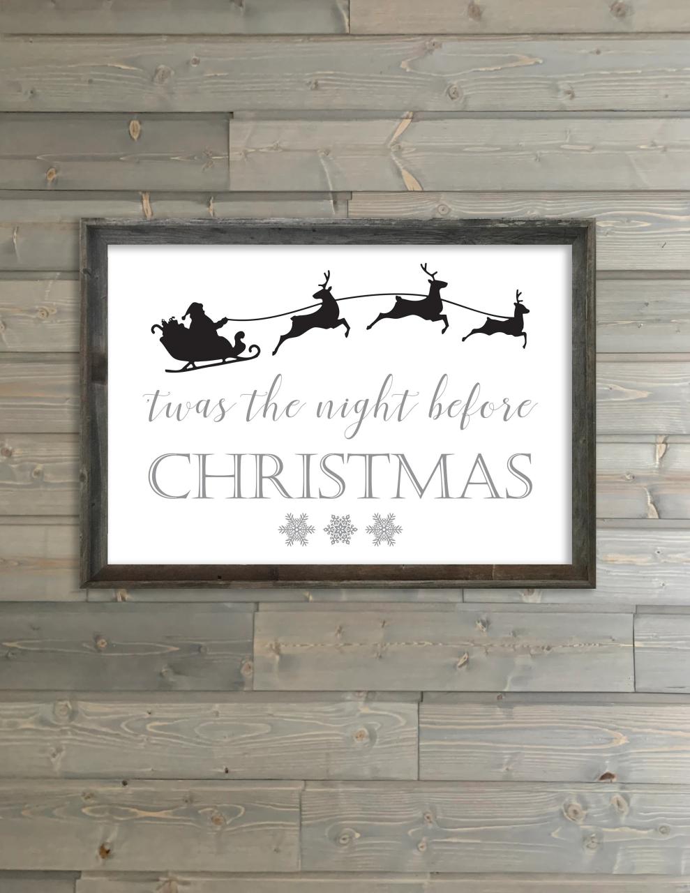 twas the night before christmas wall decor Twas the night before christmas flat canvas wall art Etsy