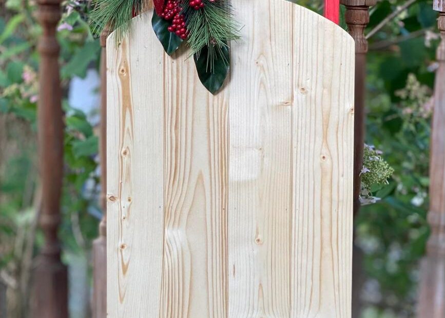 wooden sled christmas decor Wooden Christmas Sled Decoration Etsy