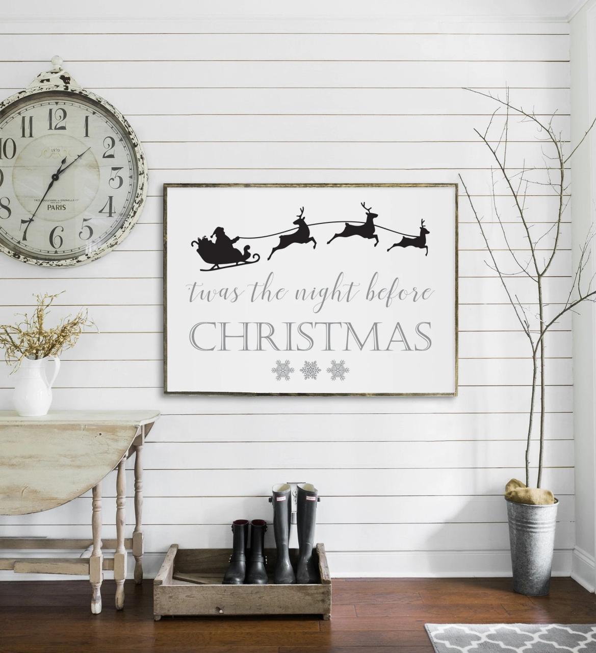 twas the night before christmas wall decor Twas the night before christmas flat canvas wall art Etsy