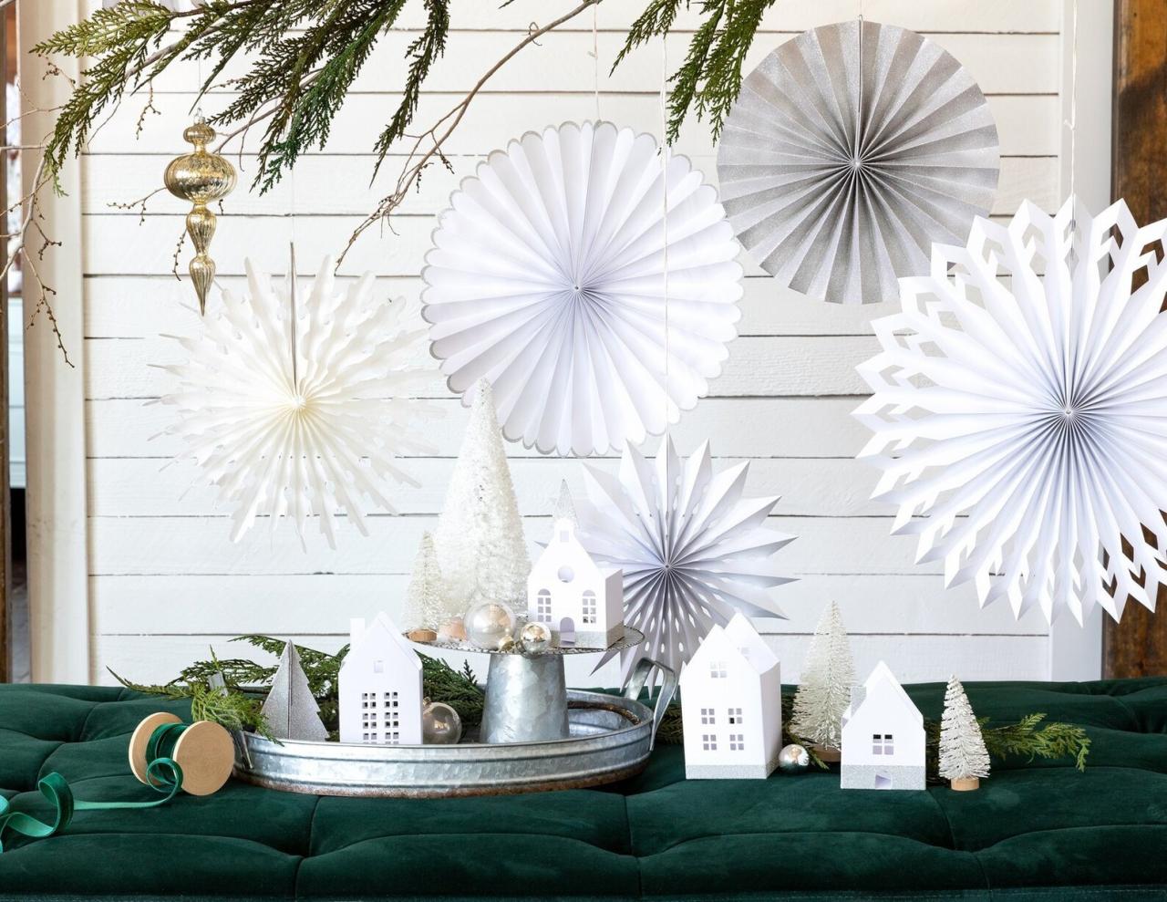 little white houses christmas decor White Christmas Houses and Tree Decor Etsy