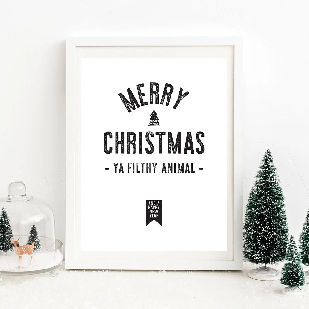 merry christmas ya filthy animal decor Merry Christmas Ya Filthy Animal Christmas Printable Wall Etsy