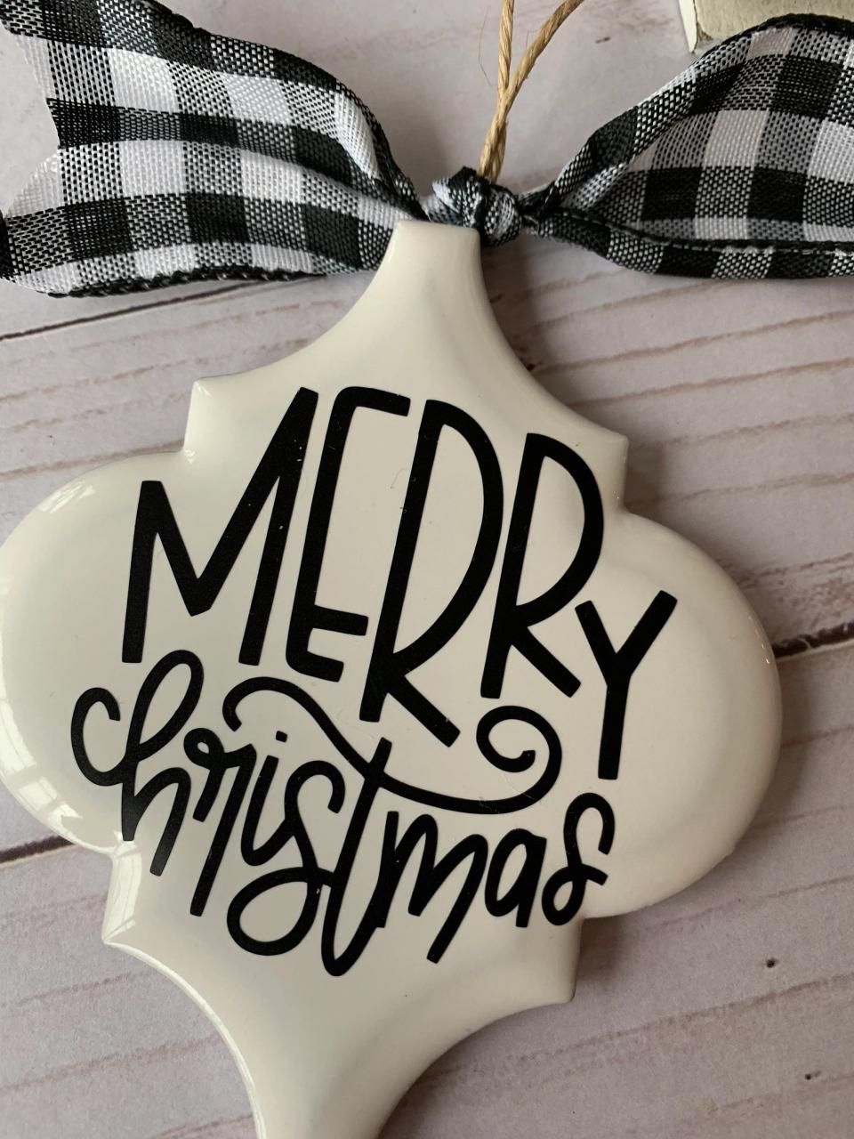 black and white farmhouse christmas decor 4 Farmhouse Inspired Christmas Ornament Black and White Etsy