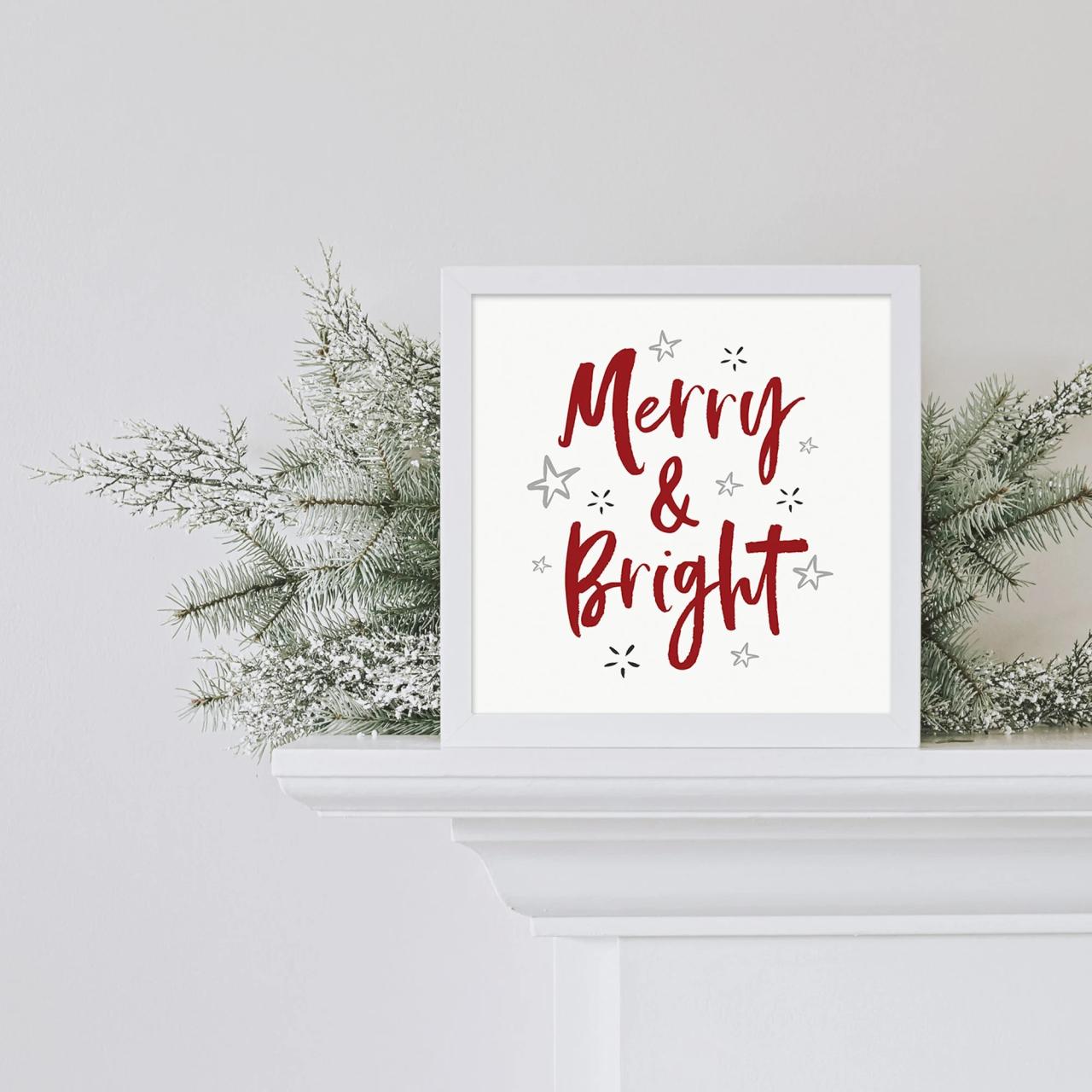 merry & bright christmas decor Merry & Bright Printable Christmas Decor Christmas Printable Etsy