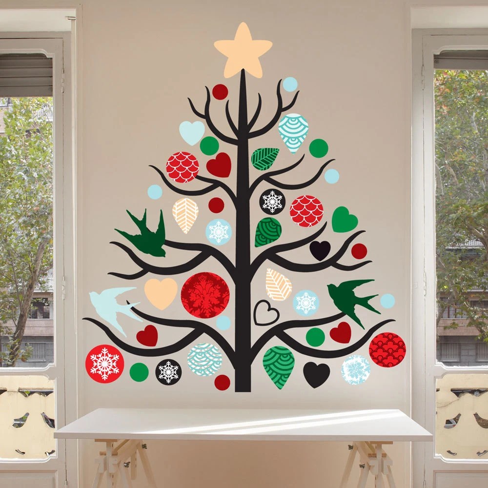 christmas wall decor stickers Christmas Tree Wall Decal Kit Christmas Wall Decal Kit by