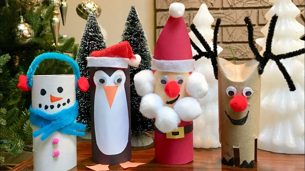 christmas decoration ideas using toilet paper rolls Christmas Crafts Toilet Paper Roll Crafts For Kids YouTube