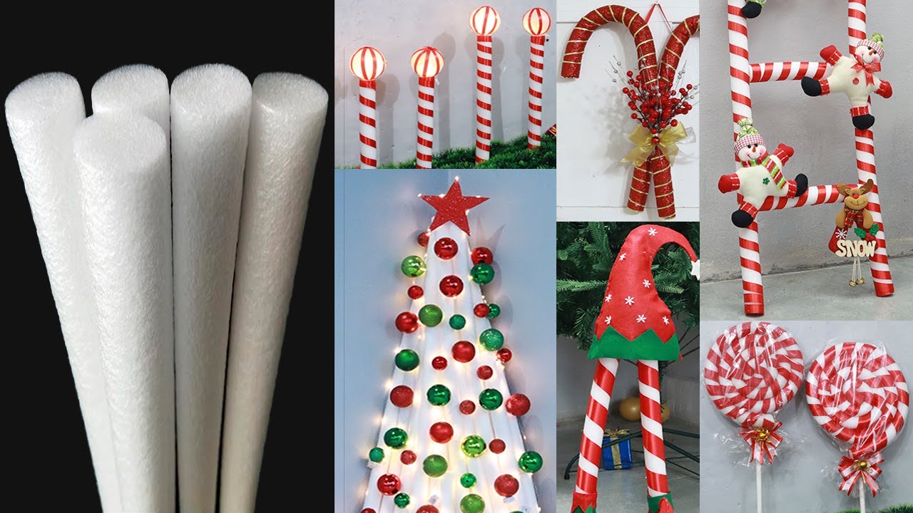 christmas decor with pool noodles Christmas decoration ideas from Pool Noodles ! Do you know yet ? YouTube