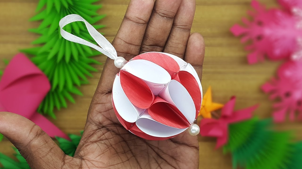 diy christmas balls decor How to Make Paper Ball Ornaments for Christmas Decorations Christmas