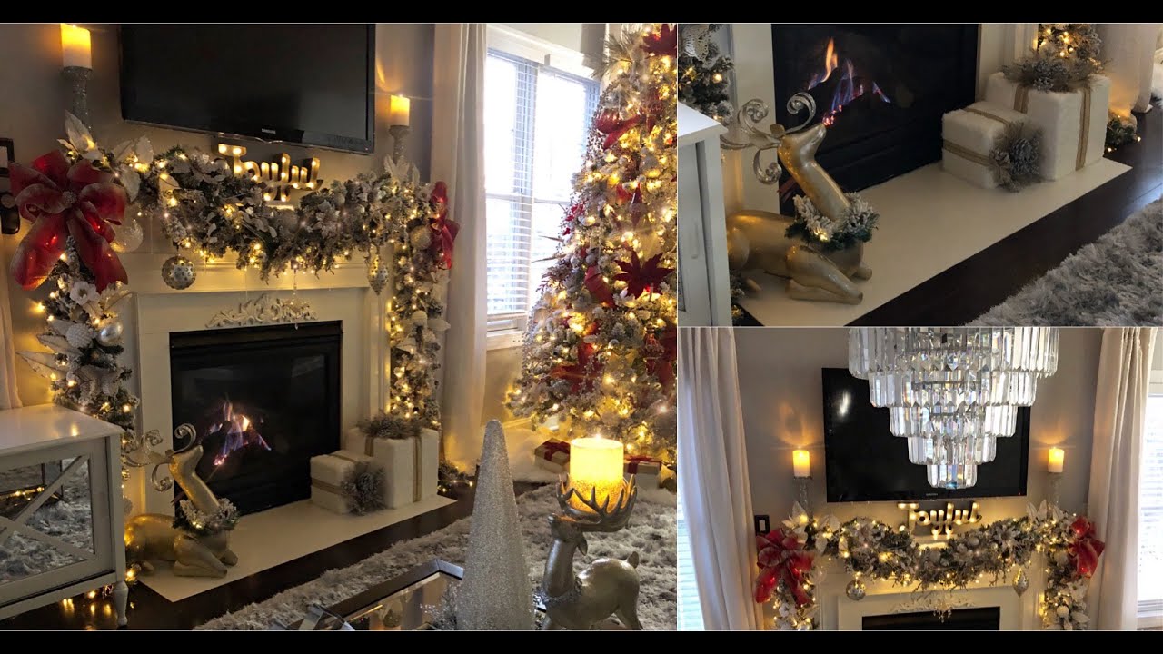 christmas decoration ideas youtube HOW TO DECORATE A MAJESTIC GLAM CHRISTMAS FIREPLACE MANTLE CHRISTMAS