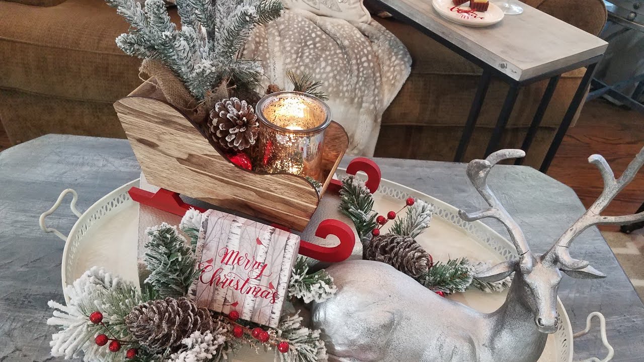 rustic christmas coffee table decor Christmas Coffee Table Ideas 2018/Modern Farmhouse/ Rustic Glam YouTube