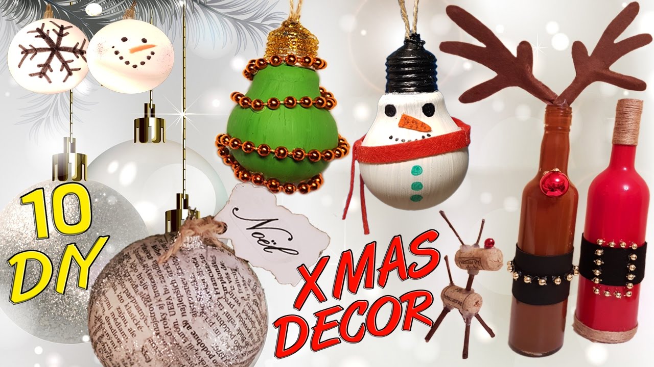 christmas decor made from recycled materials 10 DIY Christmas recycled decoration HOW TO! YouTube