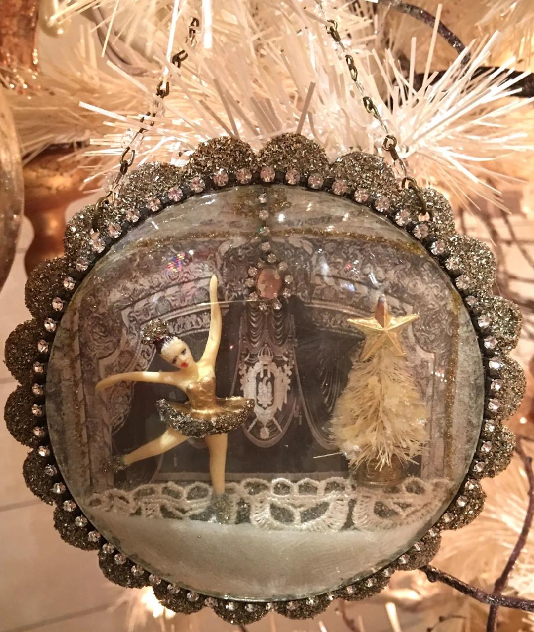 nutcracker ballet christmas decor Nutcracker Ballet Shadowbox Ornament Elegant Ballerina Ornaments