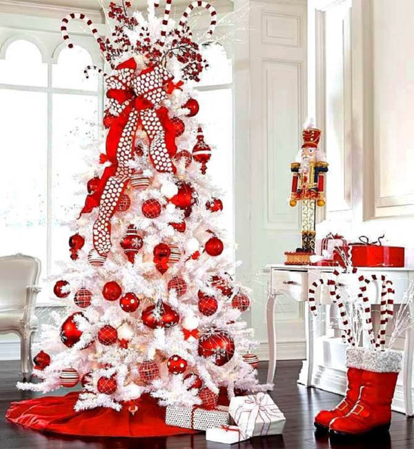 white and red christmas decor 40+ Red and White Christmas Decorating Ideas All About Christmas