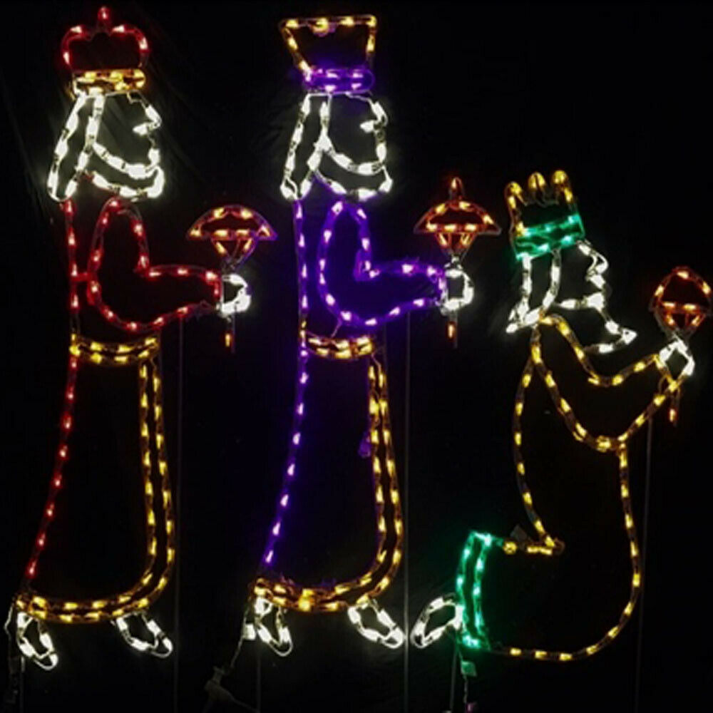 3 wise men christmas decor 3 Wise Men Christmas Nativity Scene Outdoor LED Yard Art Decoration