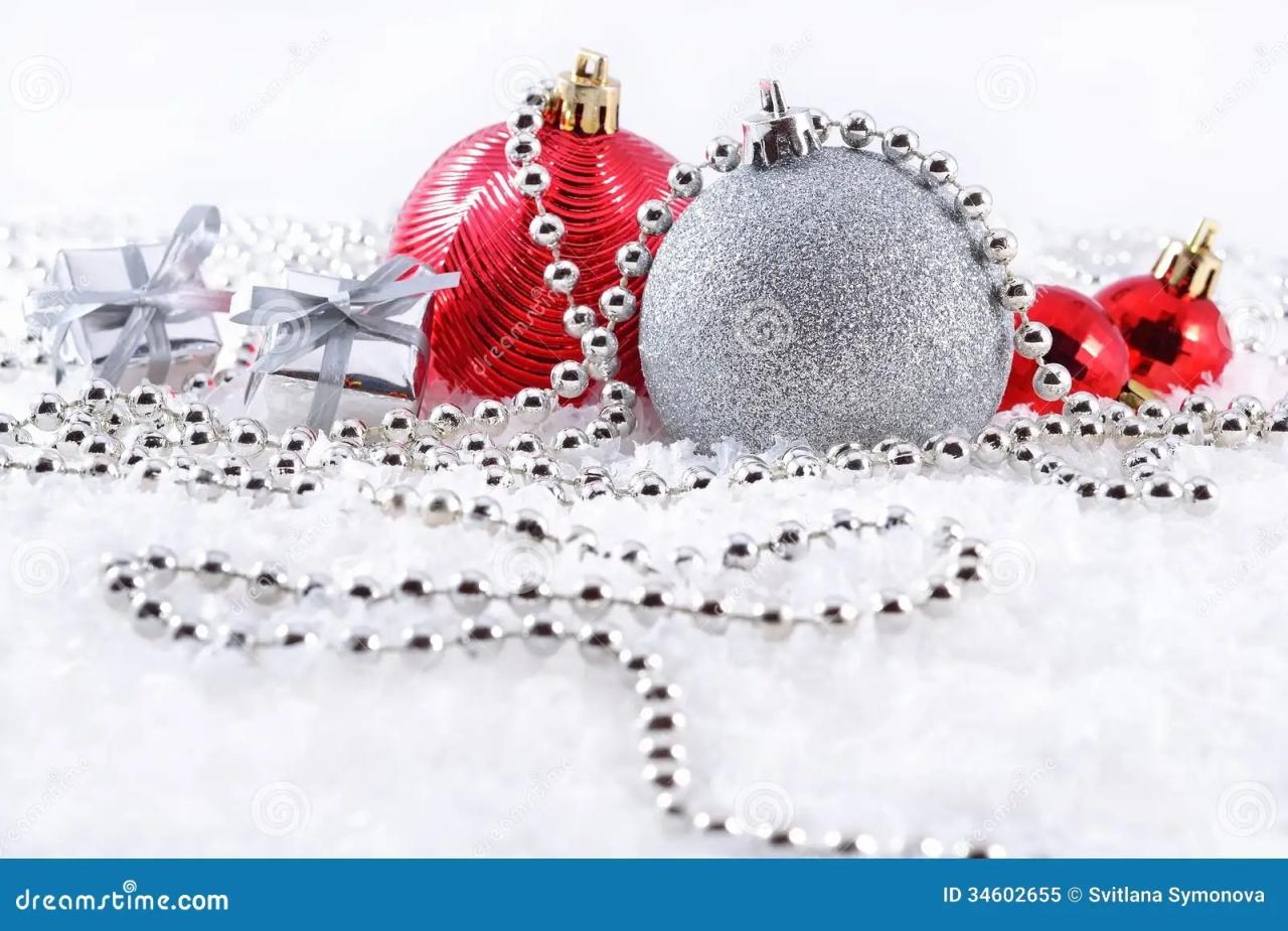 christmas decor silver and red Silver and Red Christmas Decorations Stock Image Image of celebrate