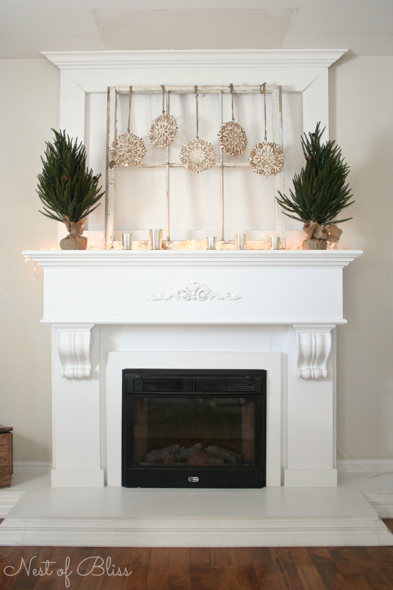 winter mantel decor after christmas 35 Winter Fireplace Mantel Decorating Ideas for Christmas