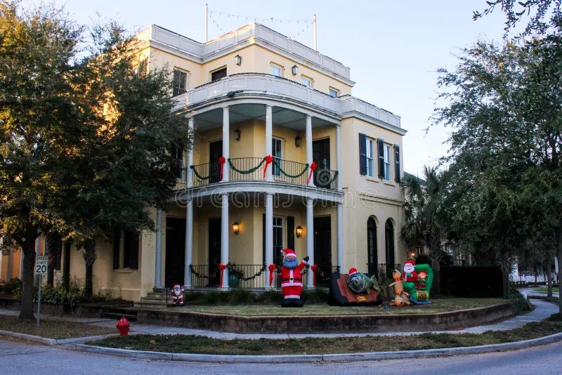 christmas decor of south carolina South Carolina Home Decorated for Christmas. Editorial Image Image of