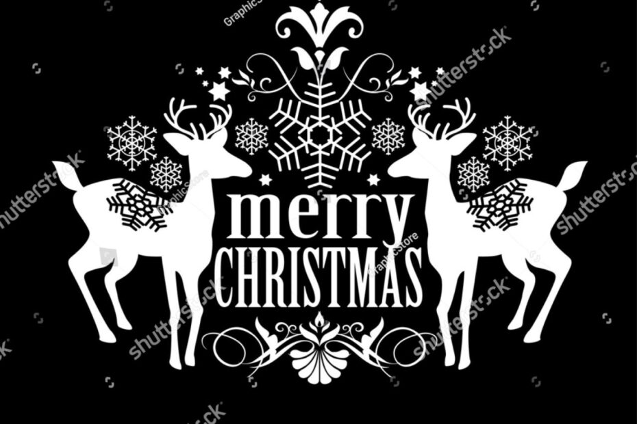 christmas black and white decor Black And White Christmas Design Stock Vector 85862128 Shutterstock