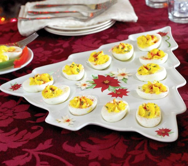 christmas decor using egg tray Christmas Tree Shaped Deviled Egg Serving Tray Christmas