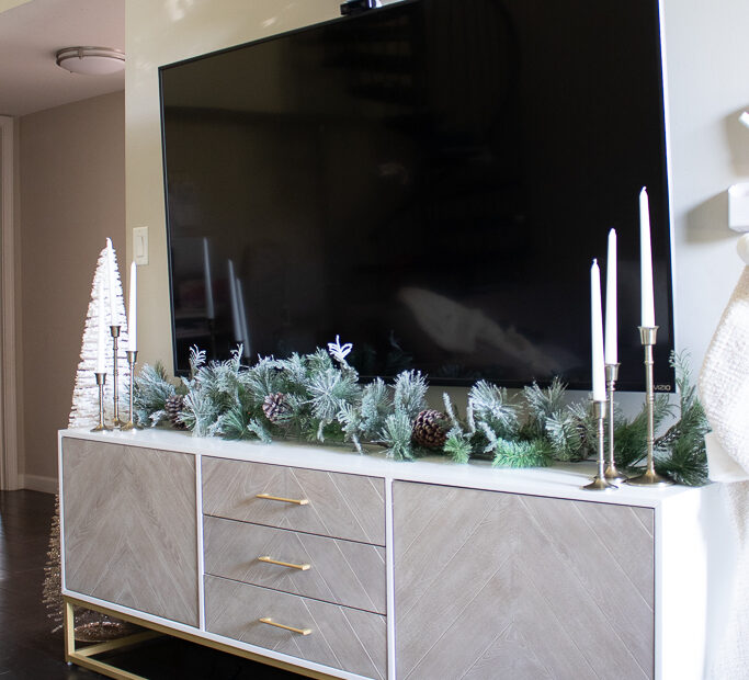 tv console christmas decor DIY tv stand christmas decor ideas for a festive home