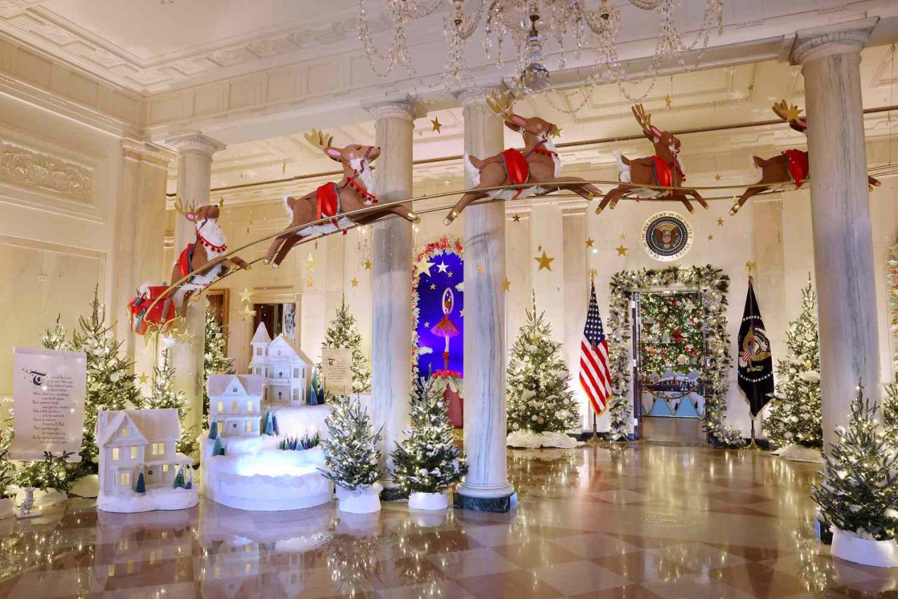 white houses christmas decor Jill Biden Unveils White House Holiday Decorations 'Magic, Wonder, and