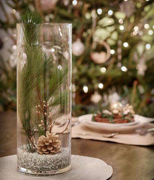 christmas glass vase decor DIY Wintery Holiday Centerpiece 2367791 Weddbook